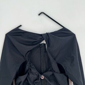 Coperni Cutout Twisted Jersey Black Mini Dress